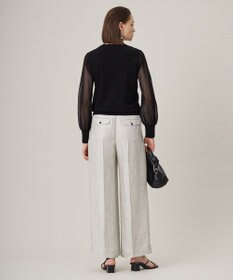 ICB 【洗える】クロスコンビ シアースリーブニット