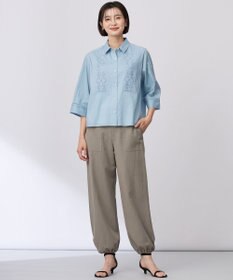 J.PRESS LADIES 【洗える】セルロースライト刺繍  シャツ ブラウス