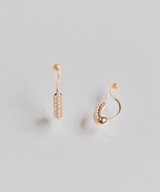 Phoebe 【金属アレルギー対応】【痛くないシリーズ】グレインパールフープライトフィットイヤリング　シャンパンゴールド