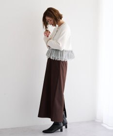 YECCA VECCA レースレイヤードラッフルカーディガン