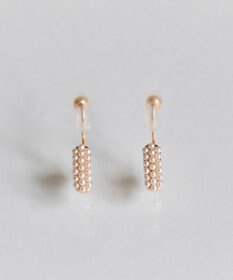 Phoebe 【金属アレルギー対応】【痛くないシリーズ】グレインパールフープライトフィットイヤリング　シャンパンゴールド