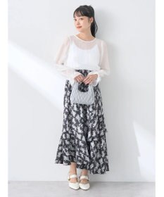 earth music&ecology キャンディースリーブシアーブラウス