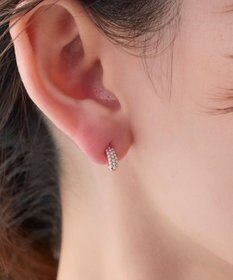 Phoebe 【金属アレルギー対応】【痛くないシリーズ】グレインパールフープライトフィットイヤリング　シャンパンゴールド