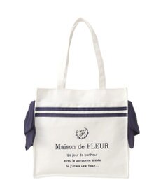 Maison de FLEUR マリンラインリボンスクエアトートバッグ