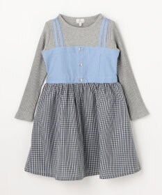 組曲 KIDS 【110-140㎝】 チェックドッキング ワンピース