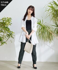 Tiaclasse 【洗える】フレアシャツチュニックブラウス