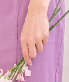 Phoebe 【K10】プレートビジューチェーンリング　ゴールド　3号/11号/13号