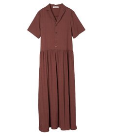 Green Parks ローウエスト切替開襟シャツワンピース