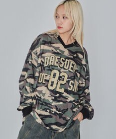 WEGO 【ユニセックス着用ITEM/MLサイズ展開】カモフラナンバリングホッケーT（LS）