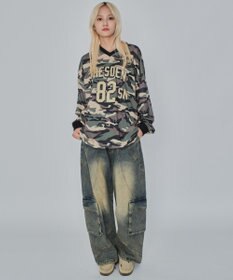 WEGO 【ユニセックス着用ITEM/MLサイズ展開】カモフラナンバリングホッケーT（LS）