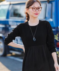 Tiaclasse L ヴィンテージサテンドッキングニットチュニック