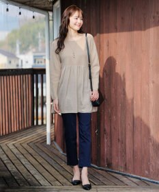 Tiaclasse L ヴィンテージサテンドッキングニットチュニック