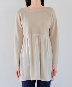 Tiaclasse L ヴィンテージサテンドッキングニットチュニック