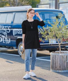 Tiaclasse L ヴィンテージサテンドッキングニットチュニック