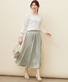 ANY SIS 【洗える】フラワーモイスチャー ニット