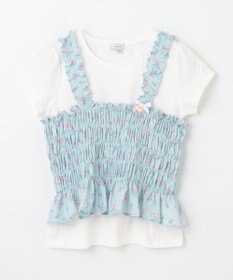 ANY KIDS フラワー×リボン ビスチェ付きTシャツ
