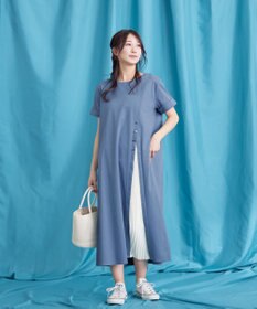 Tiaclasse 【UVケア・接触冷感】”あまラク” アシメプリーツカットソーワンピース