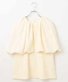 #Newans ＜亀恭子さんコラボ＞取り外し可能ケープ付きペプラムブラウス