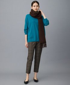 自由区 S TRギャバ裏起毛チェック柄テーパード パンツ