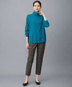 自由区 S TRギャバ裏起毛チェック柄テーパード パンツ