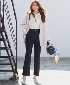 ANY SIS 褒めらレディストレッチ セミフレア テーパードパンツ