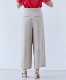 BEIGE， 【洗える】CAROLE / リネンライクラップワイドパンツ