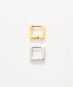 Phoebe 【金属アレルギー対応】ストレートスクエアフープピアス　シルバー/サージカルステンレス（片耳）