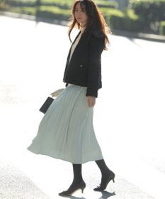 ANY SIS L 【2WAY】ツイードノーカラー ダウンジャケット