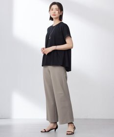 J.PRESS LADIES 【洗える・吸水速乾】DRYライトサッカー ワイド パンツ