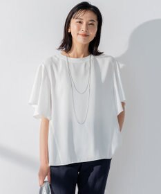 23区 【洗える】バックサテンアムンゼン ネックステッチ ブラウス