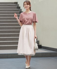 Tiaclasse 【おのののかさん着用】「サマケア」キーネックフレアスリーブトップス