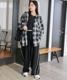 WEGO フードチェックBIGシャツ