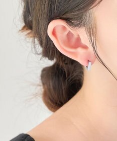 Phoebe 【金属アレルギー対応】ストレートスクエアフープピアス　シルバー/サージカルステンレス（片耳）