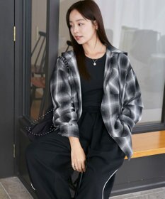 WEGO フードチェックBIGシャツ