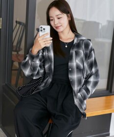 WEGO フードチェックBIGシャツ