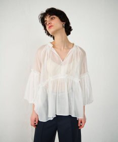 GRACE CONTINENTAL ギャザーカフタントップ