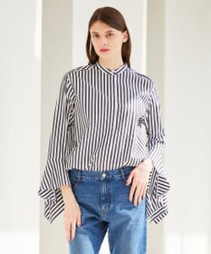 BEIGE， PERSIMMON / バンドカラーシャツ