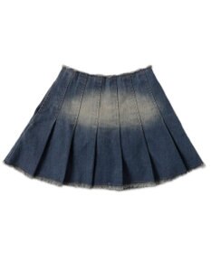 WEGO ヴィンテージウォッシュデニムプリーツスカパン