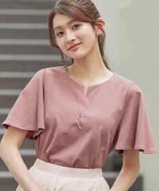 Tiaclasse 【おのののかさん着用】「サマケア」キーネックフレアスリーブトップス