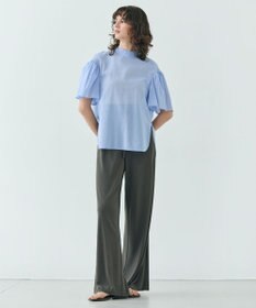 BEIGE， 【洗える】PLUMERIA / コットンシアーパフスリーブブラウス