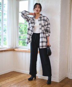 WEGO 【WEB限定/25年秋冬新作/ウエストゴム】裏ベロアワイドイージーパンツ