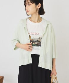 AMERICAN HOLIC 襟付き5分袖ニットカーディガン