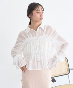 earth music&ecology シャーリングストライプシャツ