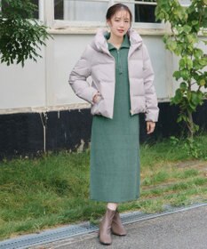 Tiaclasse 【洗える】ハーフジップリブニットワンピース