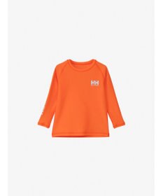 HELLY HANSEN 【キッズ・吸湿速乾・UVカット・耐海水・耐塩素・記名ラベル付】ロングスリーブフラッシュカラーラッシュガード