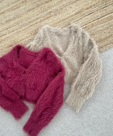 Feroux 【洗える】シャギーショート カーディガン