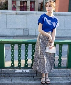 ANY SIS 【洗える】ラインポイントフラワー スカート