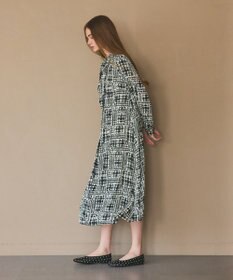 GRACE CONTINENTAL チェックプリントボウ付ワンピース