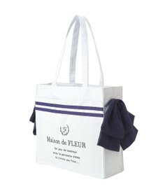 Maison de FLEUR マリンラインリボンスクエアトートバッグ