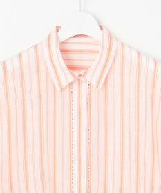 自由区 【ドラマ「明日はもっと いい日になる」着用】【接触冷感・吸水速乾・洗える】ナチュラルリネンクロップド丈 シャツ